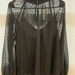 Lush Beckie Textured Mockneck Blouse